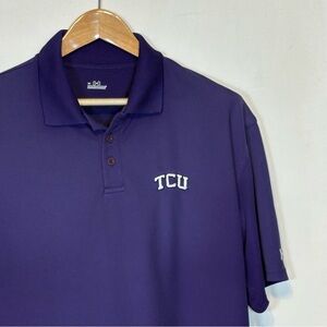 Under Armour Deep Purple license University Shirt for TCU Polo Size Large